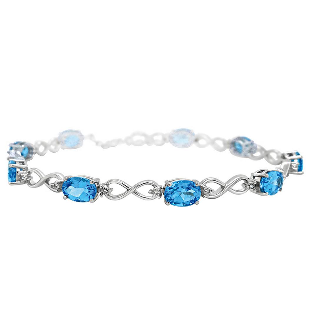 Silver Oval Shape Gemstone & Diamond Bracelet - 85178SJADSSBTSLTB – Seita  Jewelers
