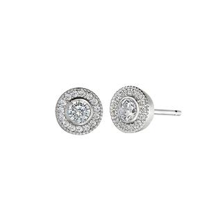 Sterling silver earrings with simulated diamonds