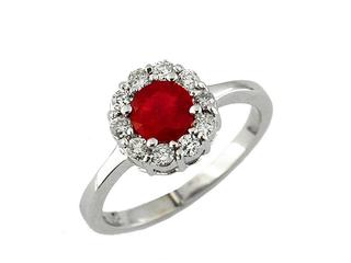 White gold ruby and diamond ring