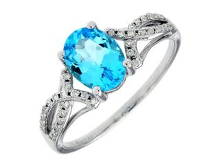 Blue topaz and diamond ring