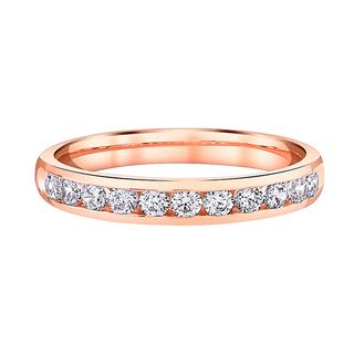 Rose gold diamond channel band